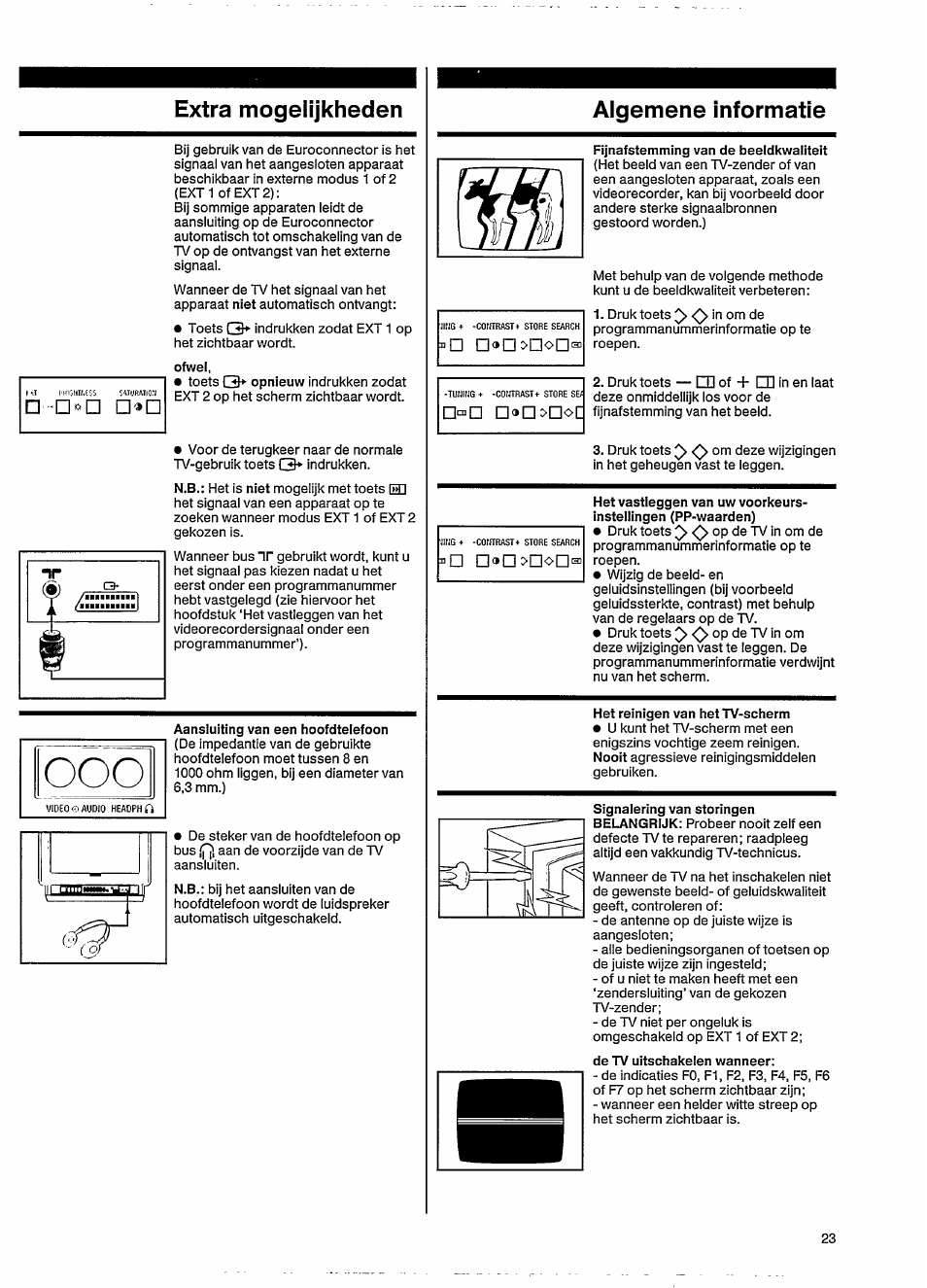 Extra mogelijkheden, Algemene informatie | Philips 15GR2120 User Manual | Page 9 / 11