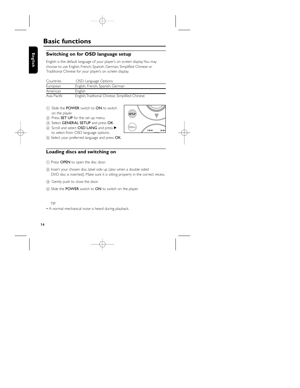 Basic functions | Philips PET715 User Manual | Page 16 / 28