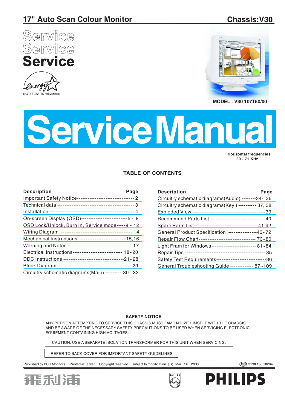 Philips V30 User Manual | 109 pages