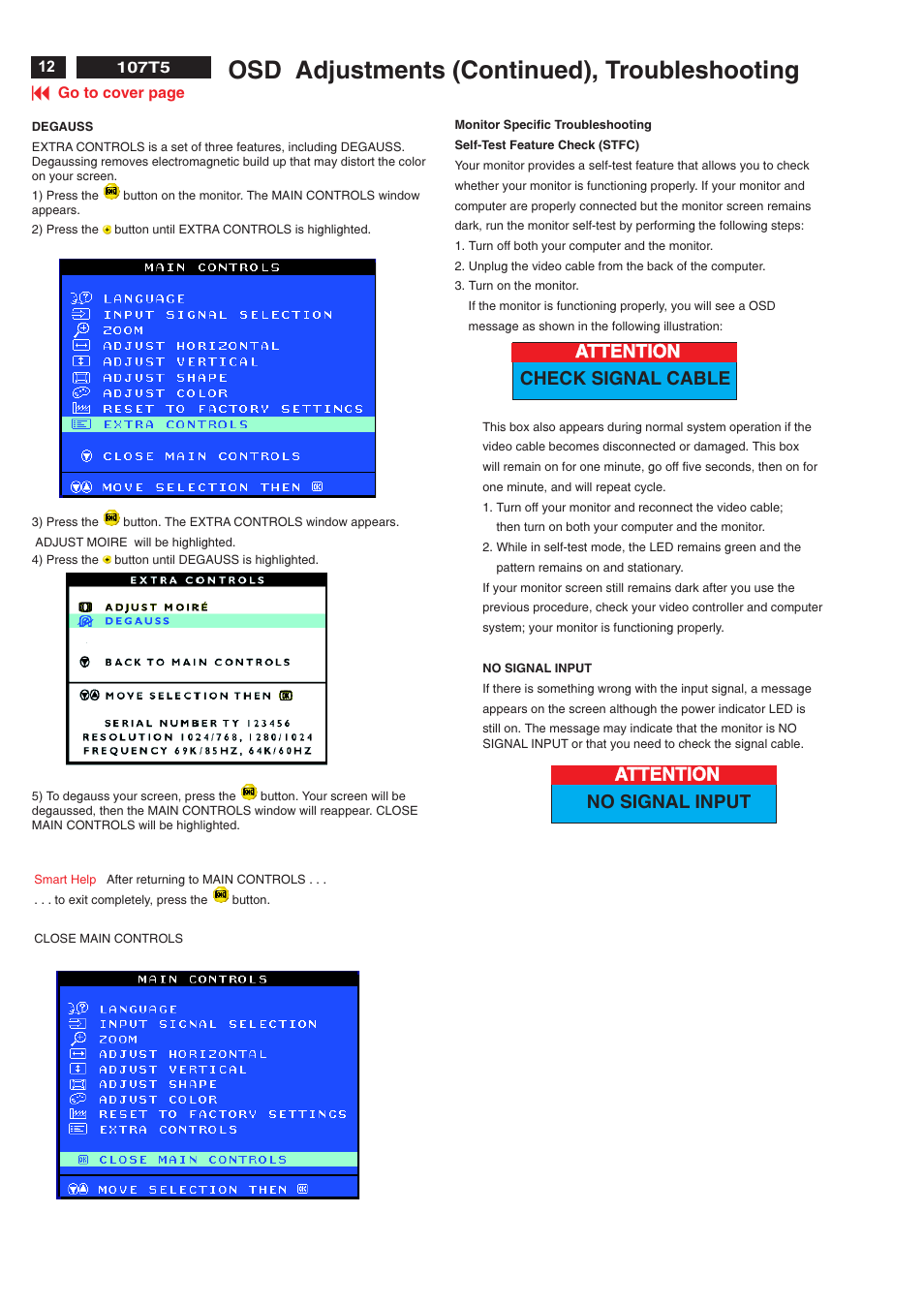 Osd adjustments (continued), troubleshooting | Philips V30 User Manual | Page 12 / 109