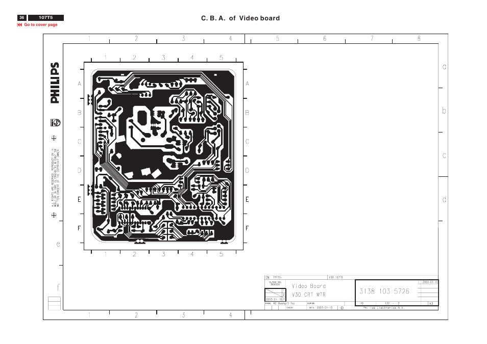 C. b. a. of video board | Philips V30 User Manual | Page 36 / 109
