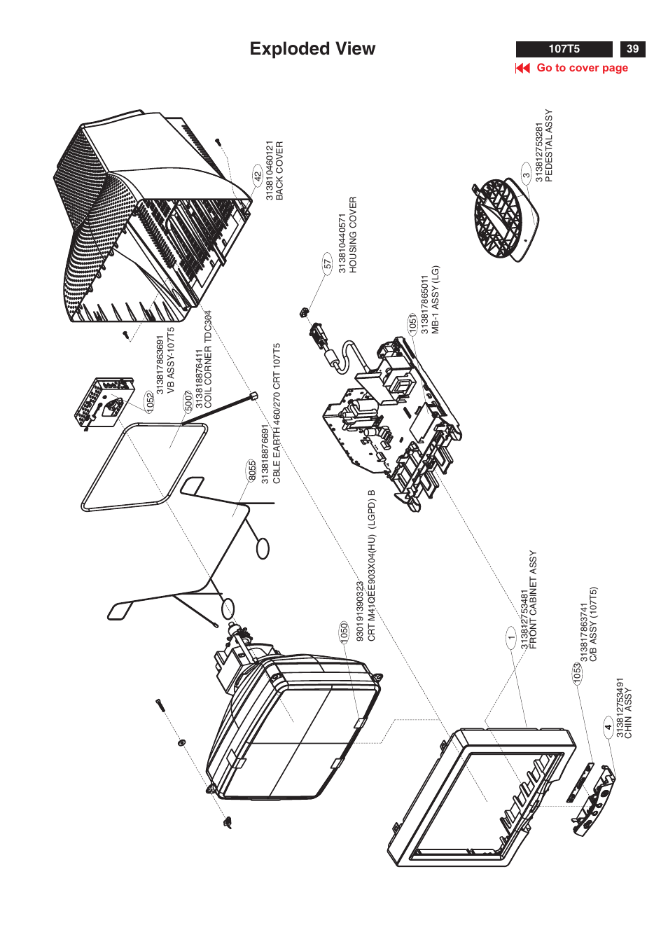 Exploded view | Philips V30 User Manual | Page 39 / 109