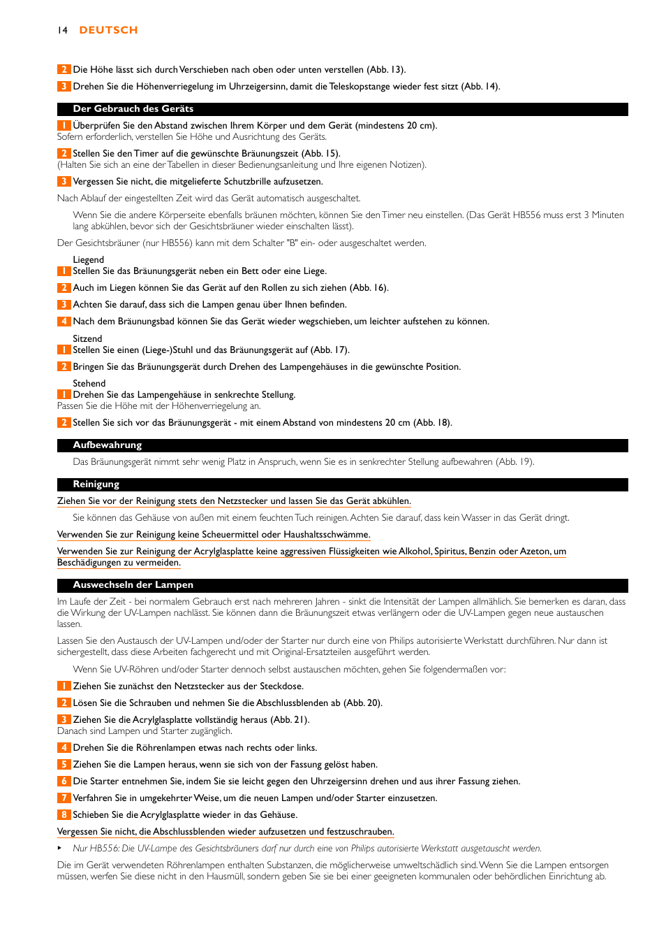 Philips HB556 User Manual | Page 14 / 60