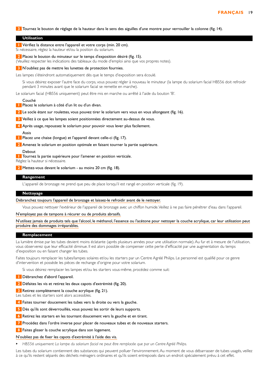 Philips HB556 User Manual | Page 19 / 60