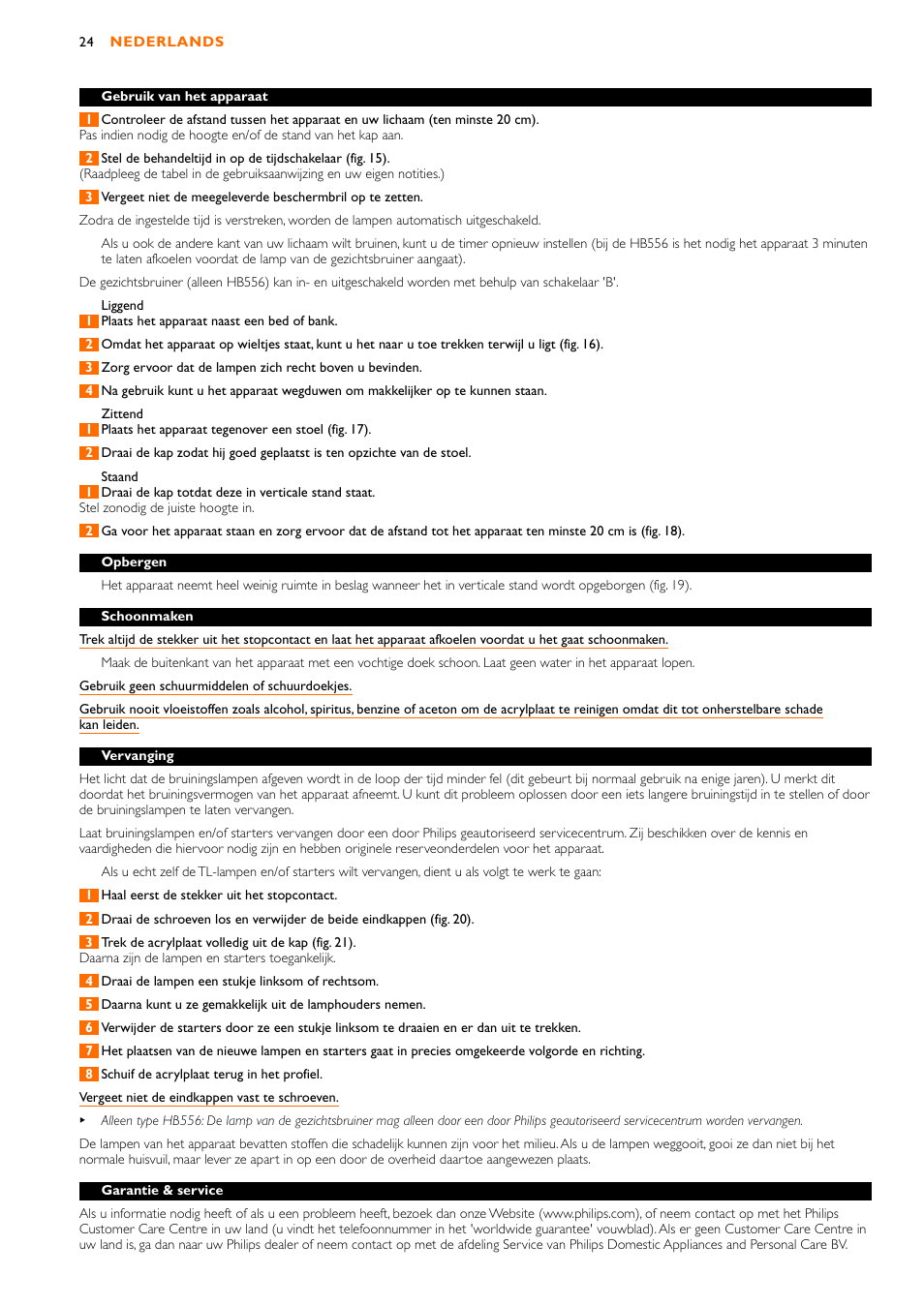 Philips HB556 User Manual | Page 24 / 60