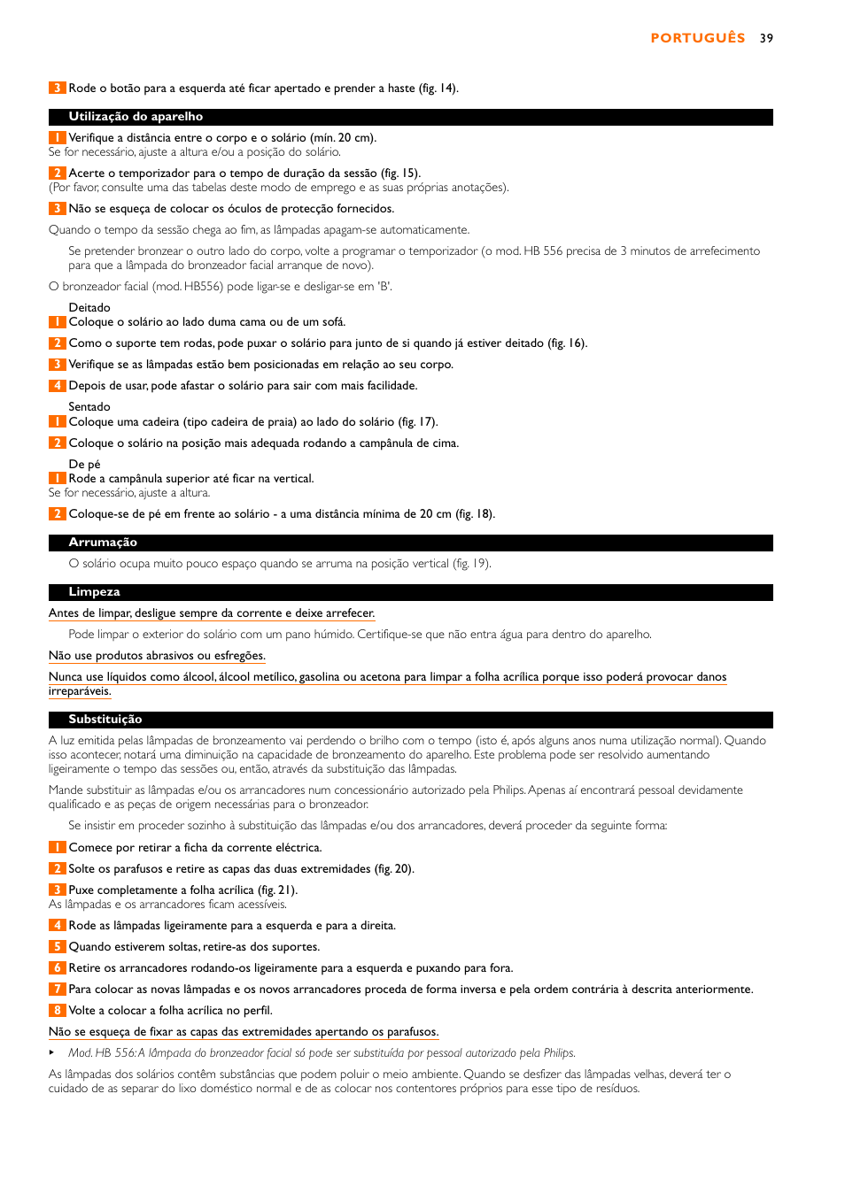 Philips HB556 User Manual | Page 39 / 60