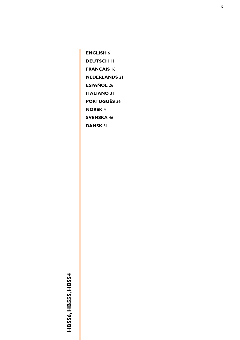 Philips HB556 User Manual | Page 5 / 60