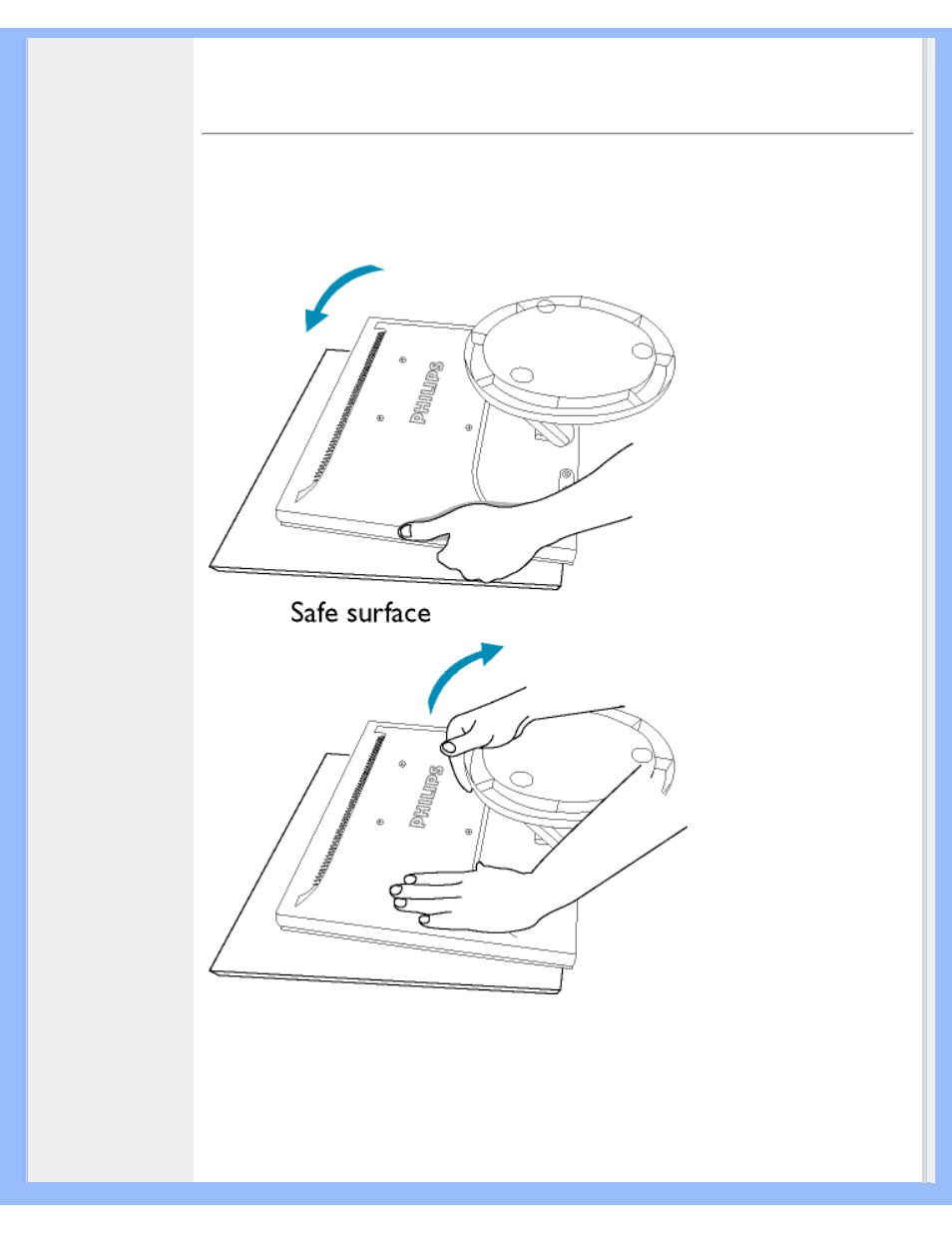 Verwijderen van de voet, Verwijderen van de, Voet | Philips 150B5CG User Manual | Page 67 / 93