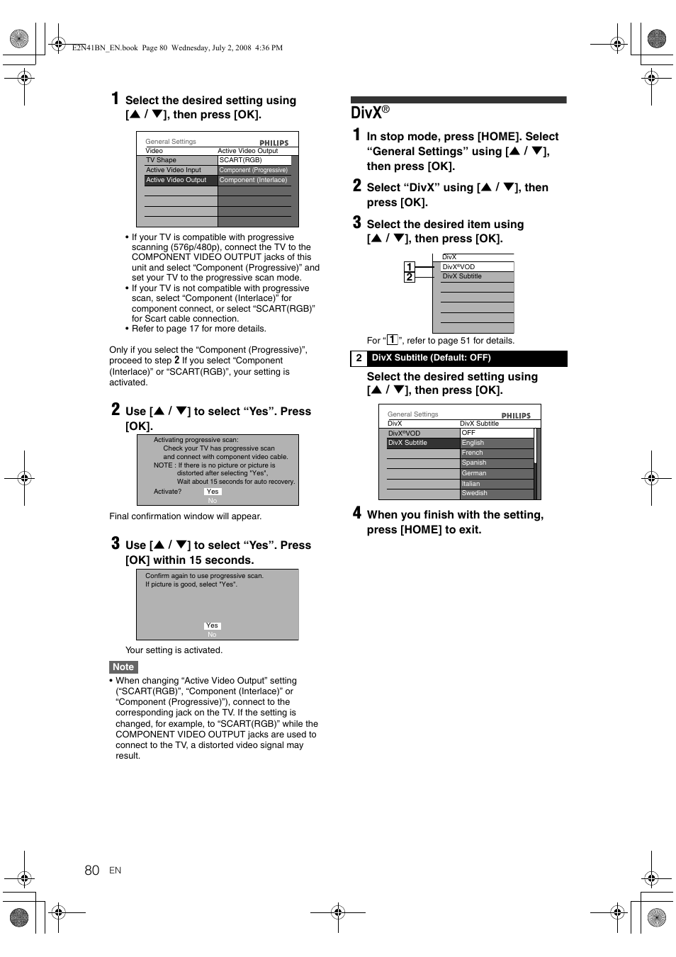 Divx | Philips HDR3700 User Manual | Page 80 / 100