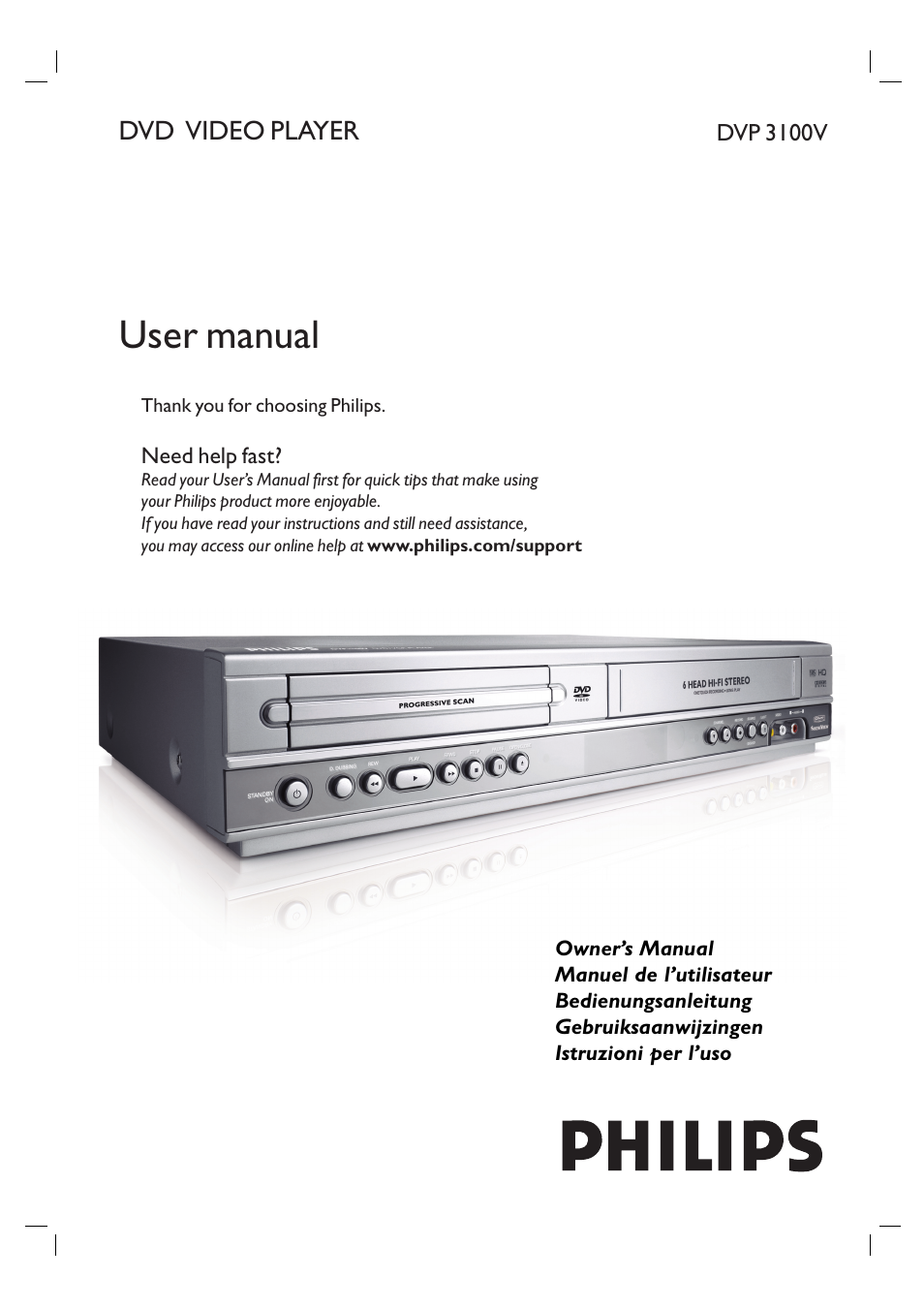 Philips DVP3100V/19 User Manual | 40 pages