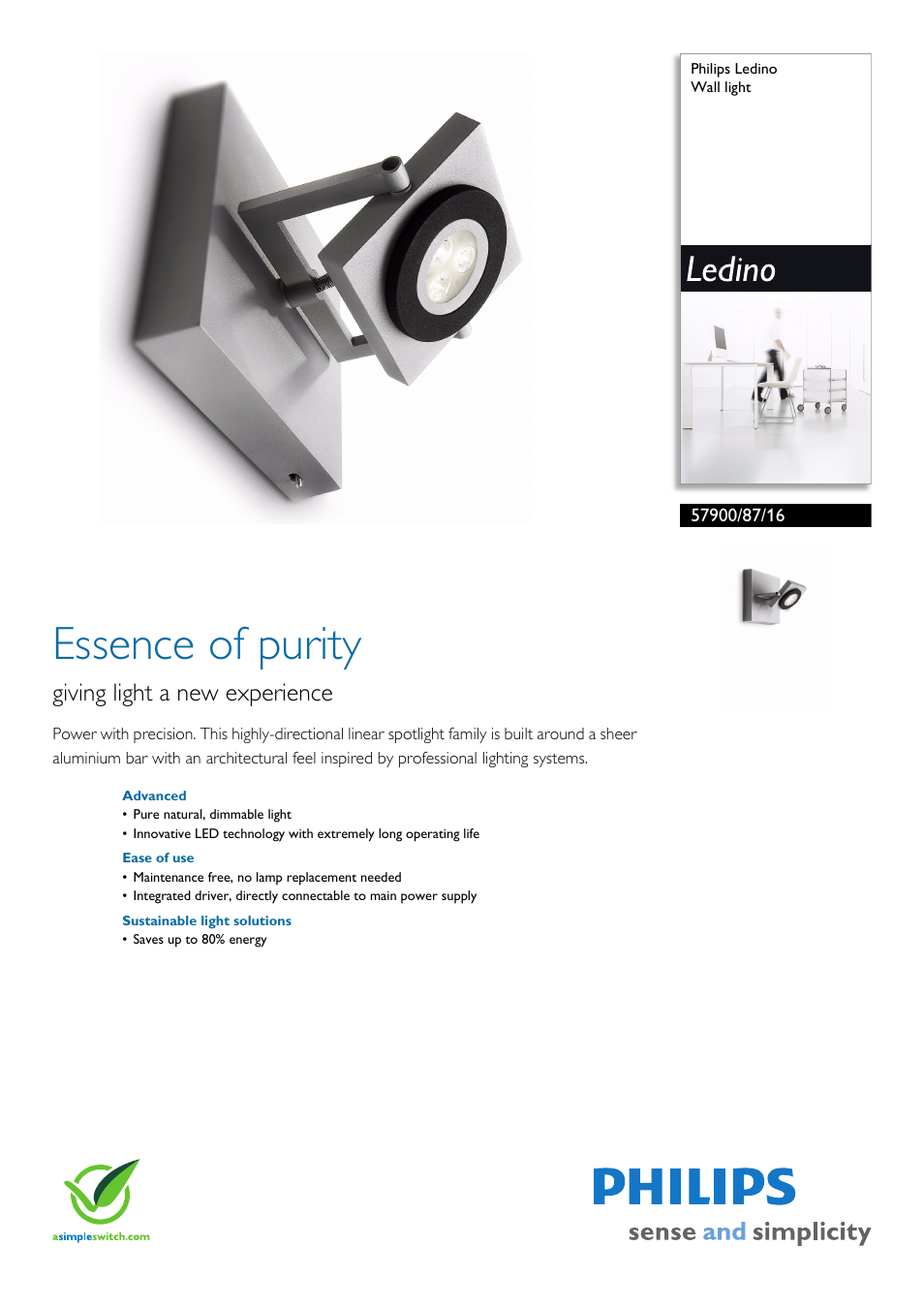 Philips Ledino 57900/87/16 User Manual | 2 pages