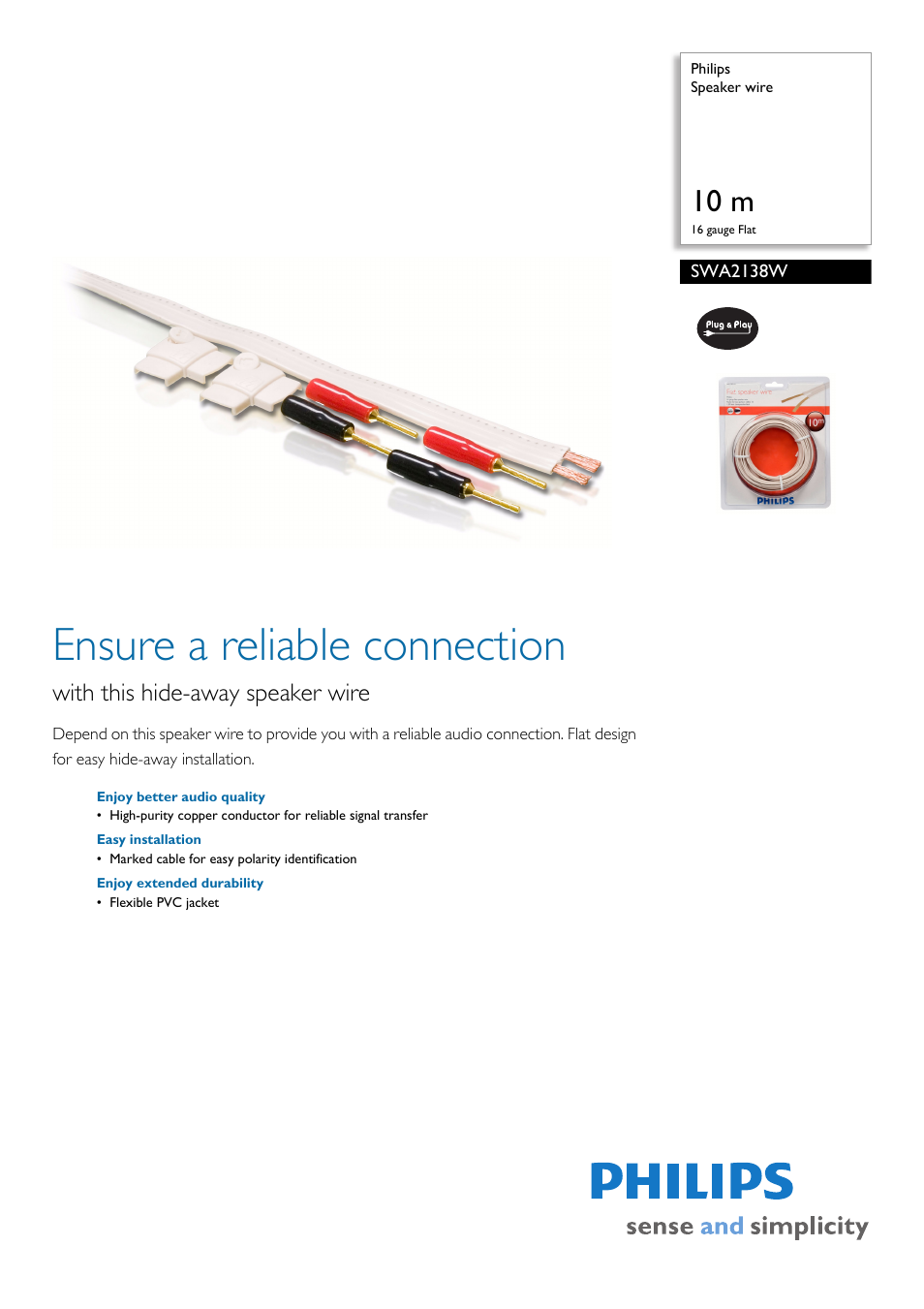 Philips SWA2138W User Manual | 2 pages