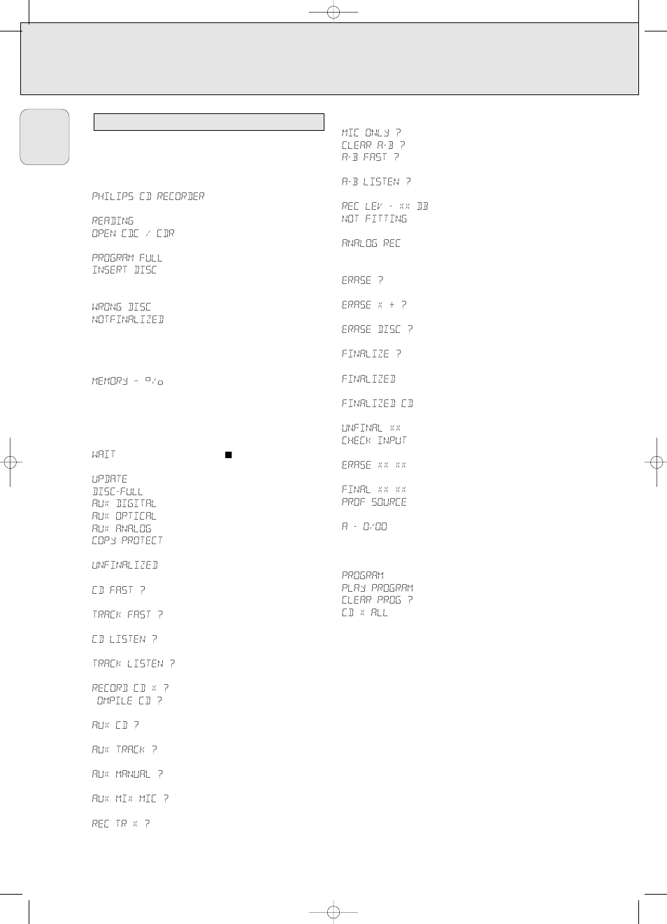 Display | Philips CDR 786 User Manual | Page 10 / 34