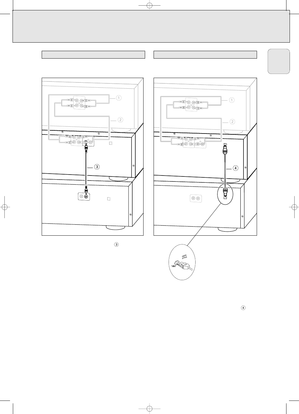 Installation, Digital optical connections, Digital coaxial connections | English | Philips CDR 786 User Manual | Page 13 / 34