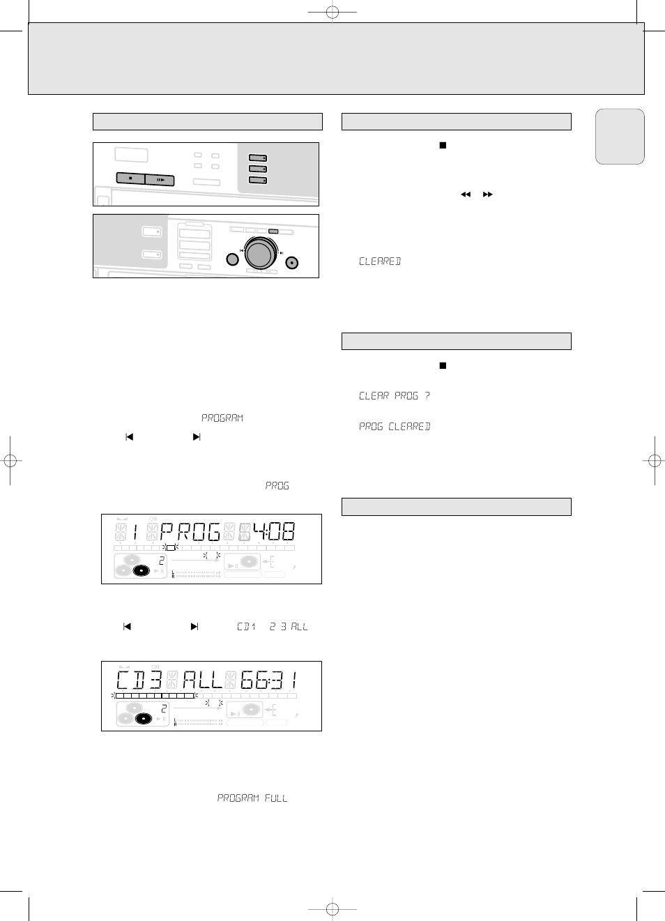 Program, Programming track numbers, English | Philips CDR 786 User Manual | Page 19 / 34