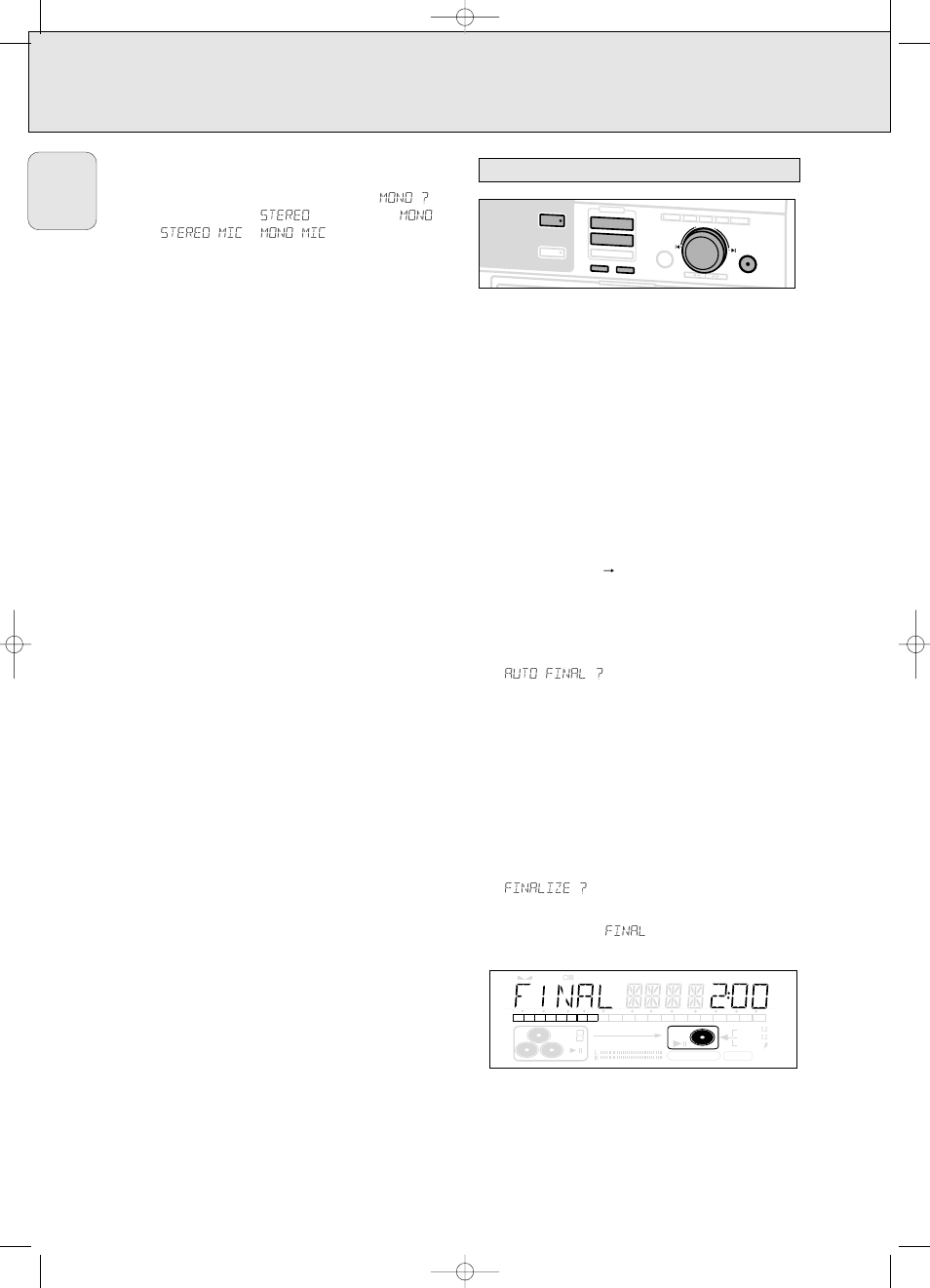 External recording (un)finalizing, erasing, Important, Finalizing cdr & cdrw discs | English, Changes to | Philips CDR 786 User Manual | Page 28 / 34