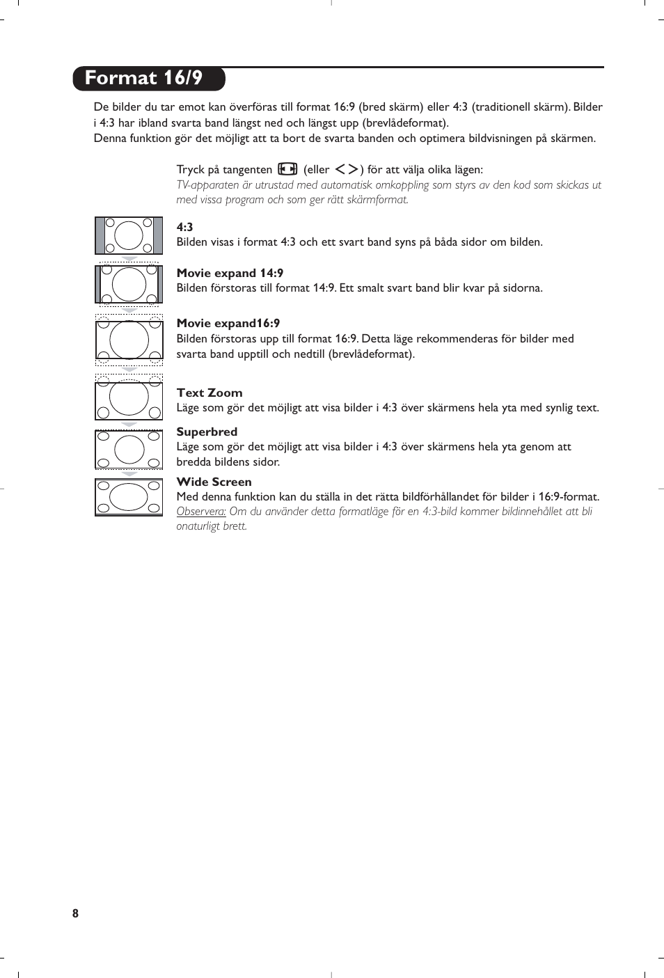 Format 16/9 | Philips 15PF5120/58 User Manual | Page 112 / 262