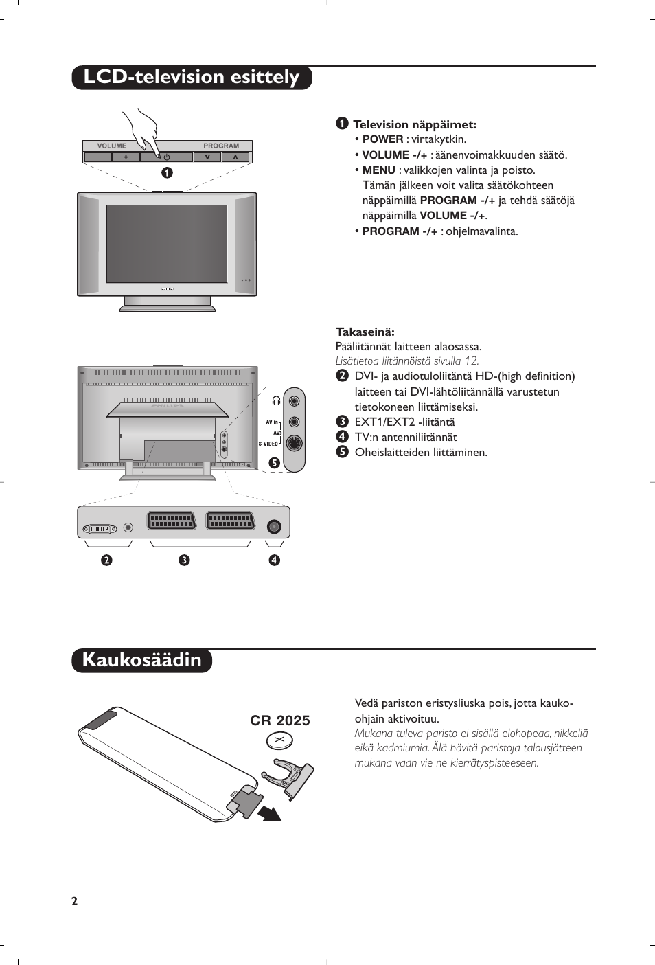 Lcd-television esittely kaukosäädin | Philips 15PF5120/58 User Manual | Page 120 / 262