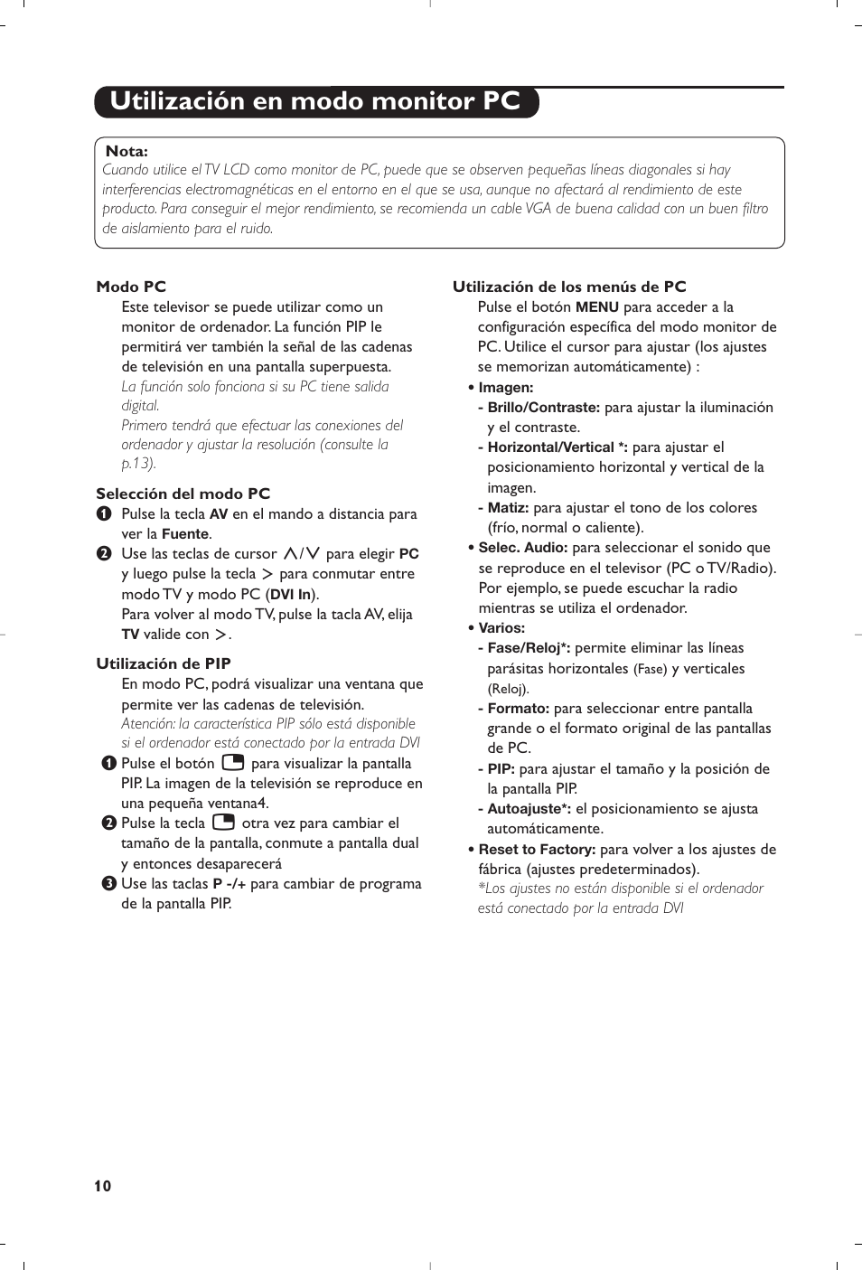 Utilización en modo monitor pc | Philips 15PF5120/58 User Manual | Page 158 / 262