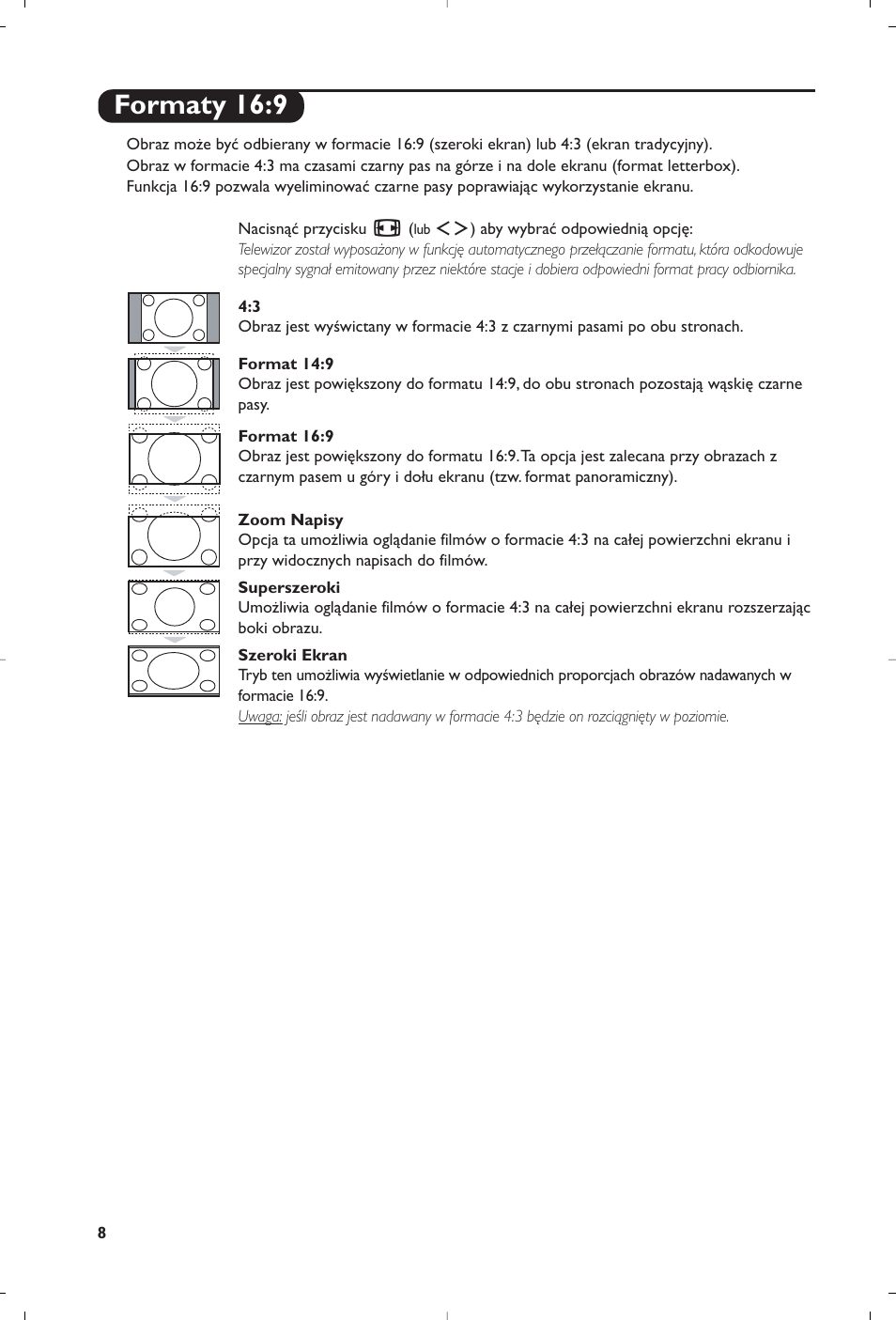 Formaty 16:9 | Philips 15PF5120/58 User Manual | Page 226 / 262