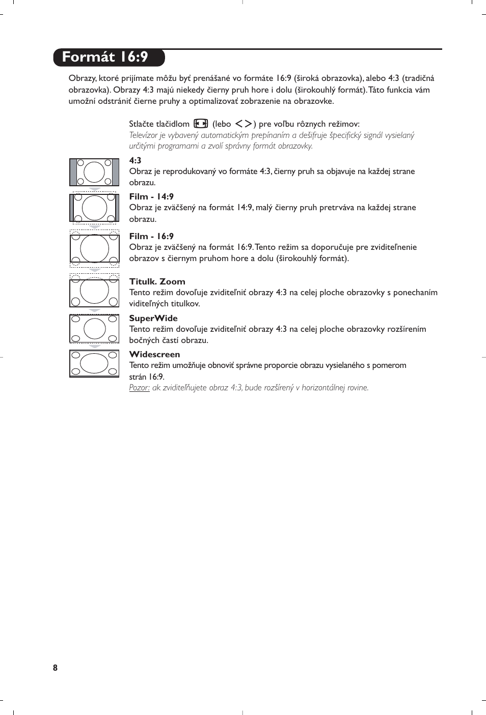 Formát 16:9 | Philips 15PF5120/58 User Manual | Page 254 / 262