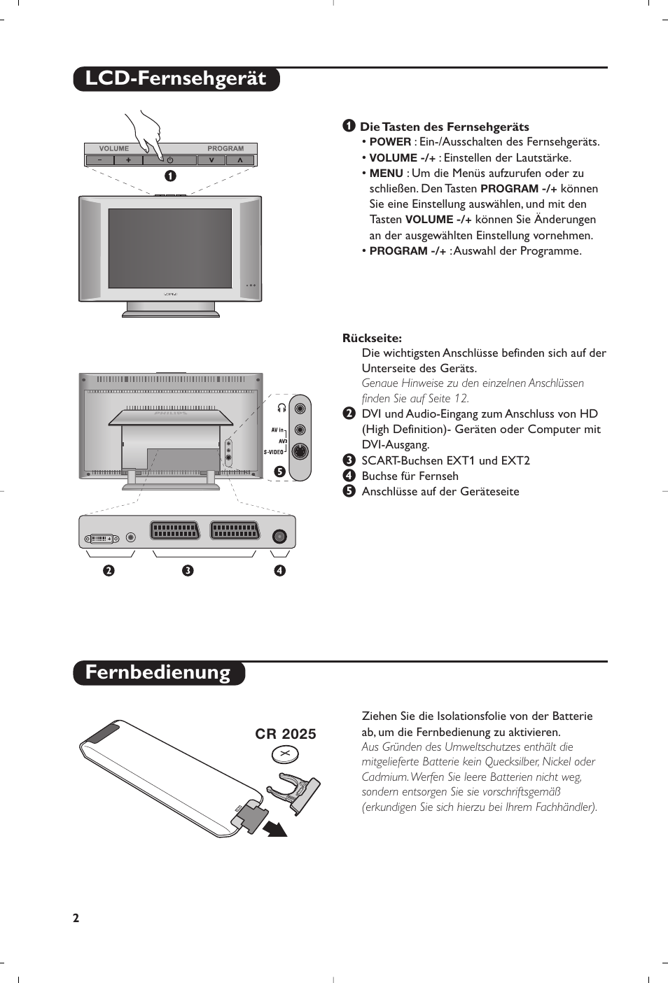 Lcd-fernsehgerät fernbedienung | Philips 15PF5120/58 User Manual | Page 50 / 262