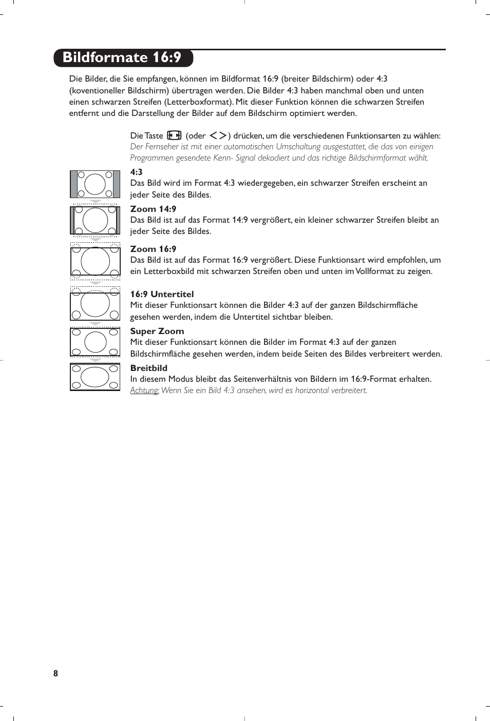 Bildformate 16:9 | Philips 15PF5120/58 User Manual | Page 56 / 262