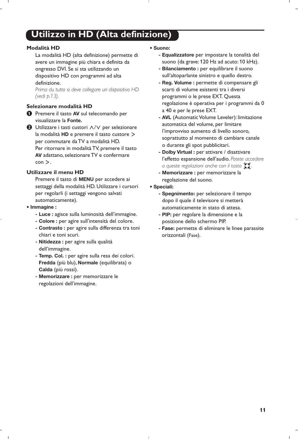 Utilizzo in hd (alta definizione) | Philips 15PF5120/58 User Manual | Page 73 / 262