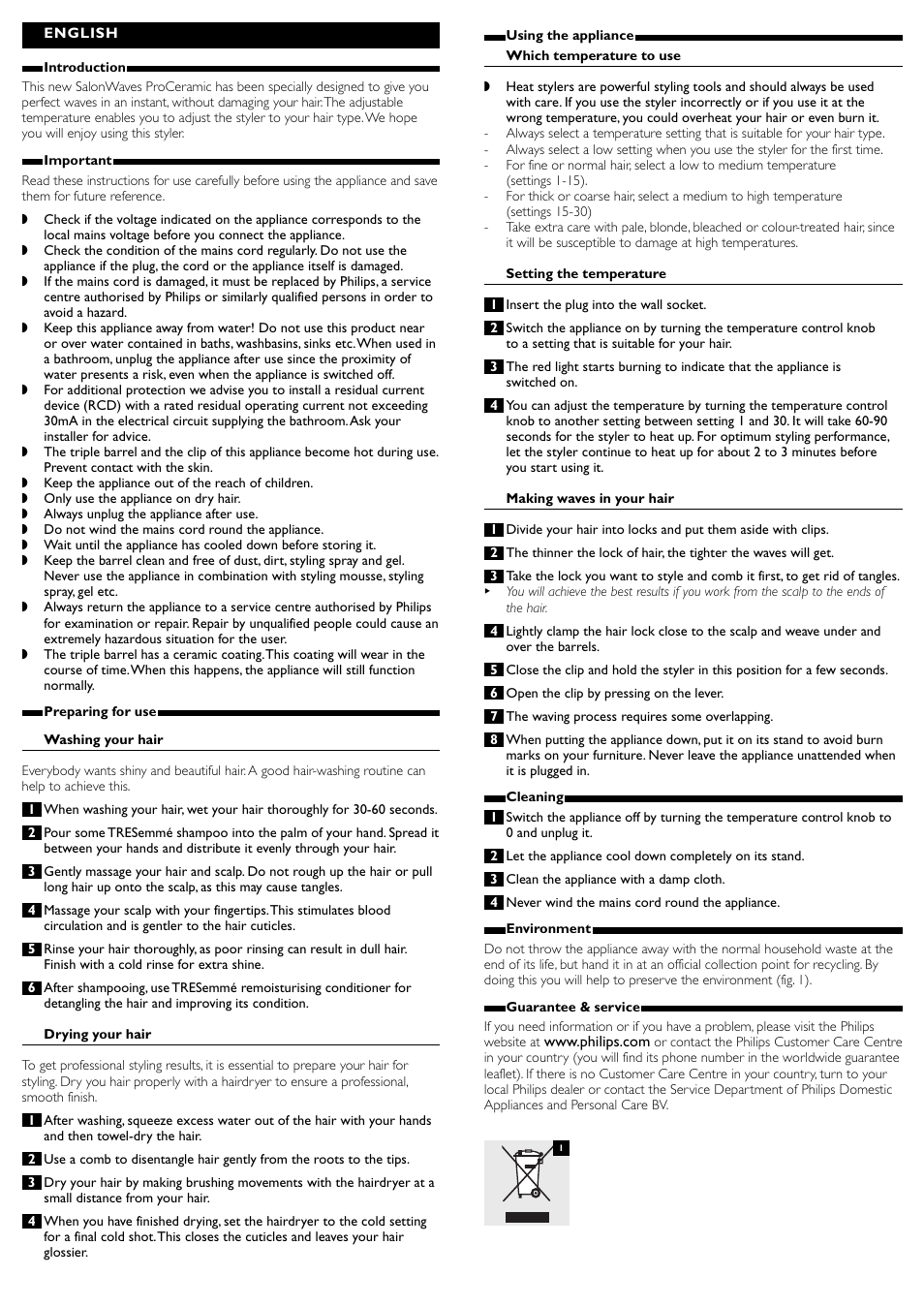 Philips SalonWaves ProCeramic HP4655/07 User Manual | Page 2 / 2