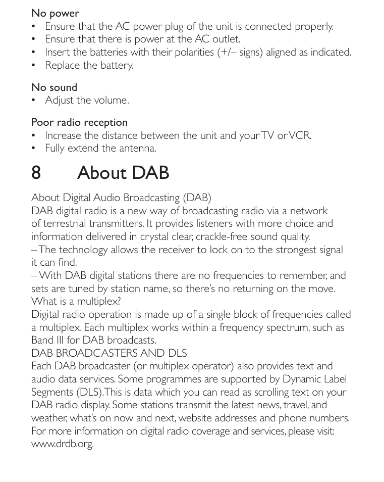 8 about dab | Philips AE2012 User Manual | Page 20 / 21
