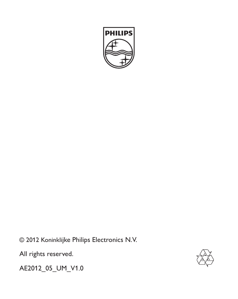 Philips AE2012 User Manual | Page 21 / 21