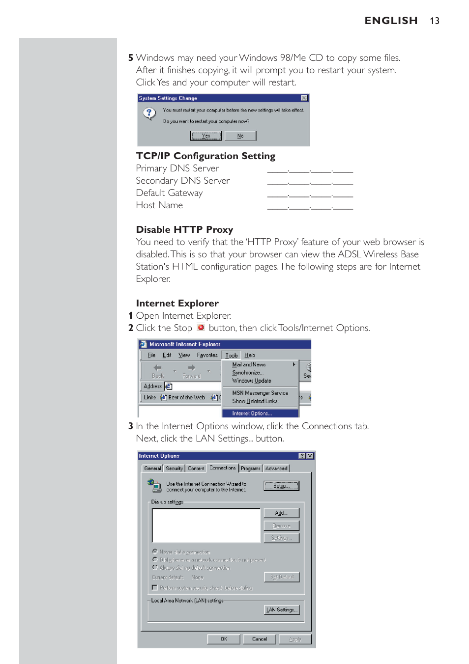 Disable http proxy | Philips CPWBS154 User Manual | Page 13 / 74