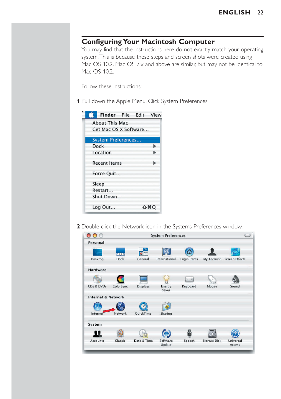 Configuring your macintosh computer | Philips CPWBS154 User Manual | Page 22 / 74