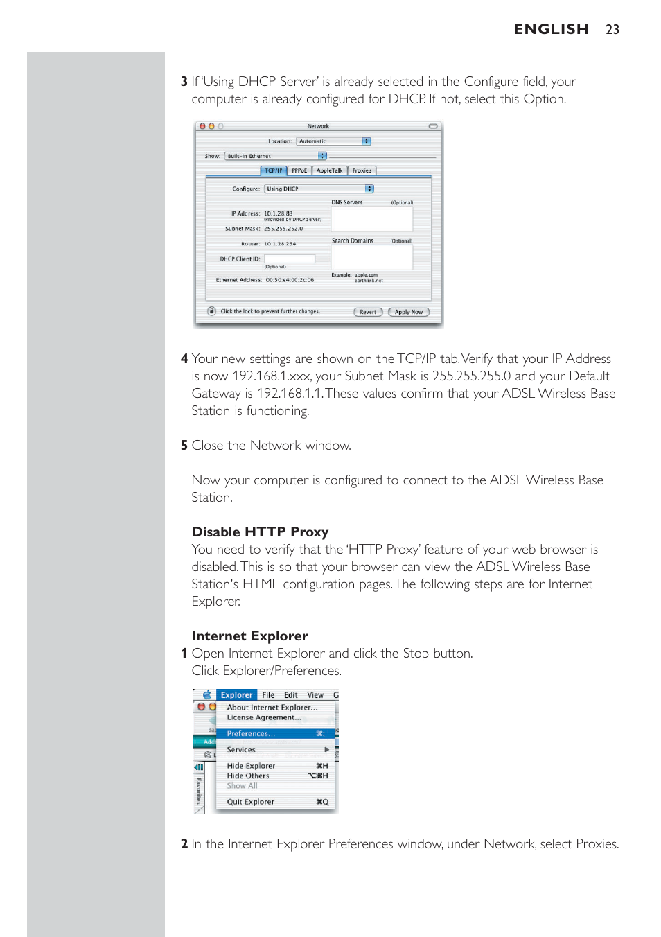 Disable http proxy | Philips CPWBS154 User Manual | Page 23 / 74