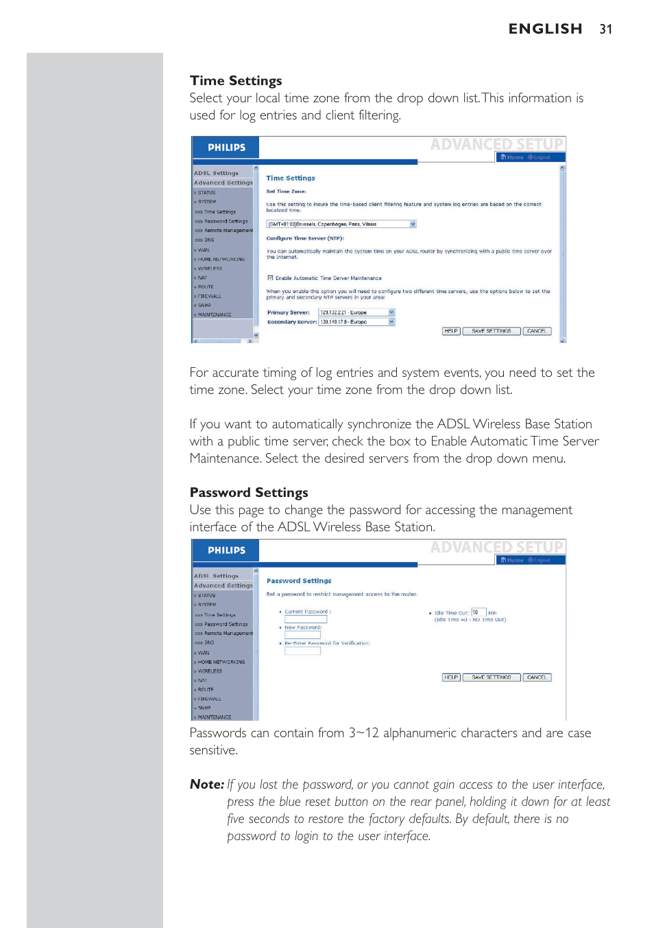 Status | Philips CPWBS154 User Manual | Page 31 / 74