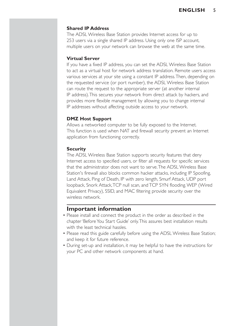 Important information | Philips CPWBS154 User Manual | Page 5 / 74