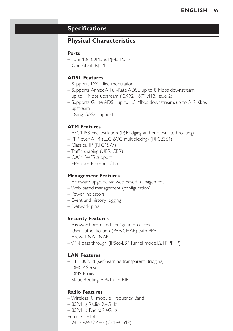 Philips CPWBS154 User Manual | Page 69 / 74