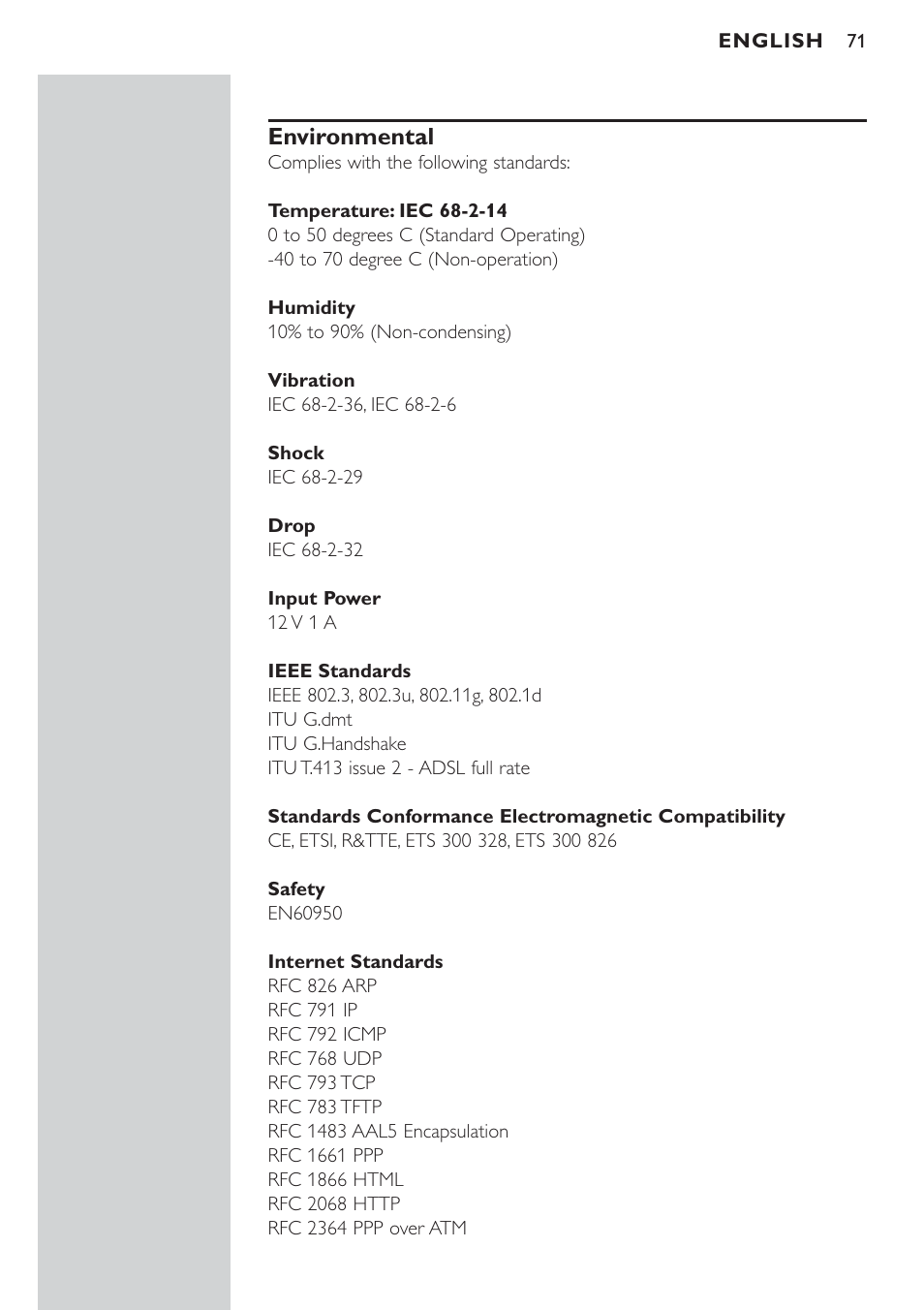 Environmental | Philips CPWBS154 User Manual | Page 71 / 74