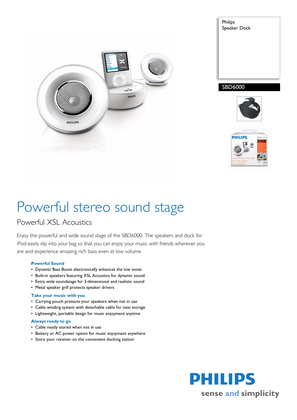 Philips SBD6000/05 User Manual | 2 pages