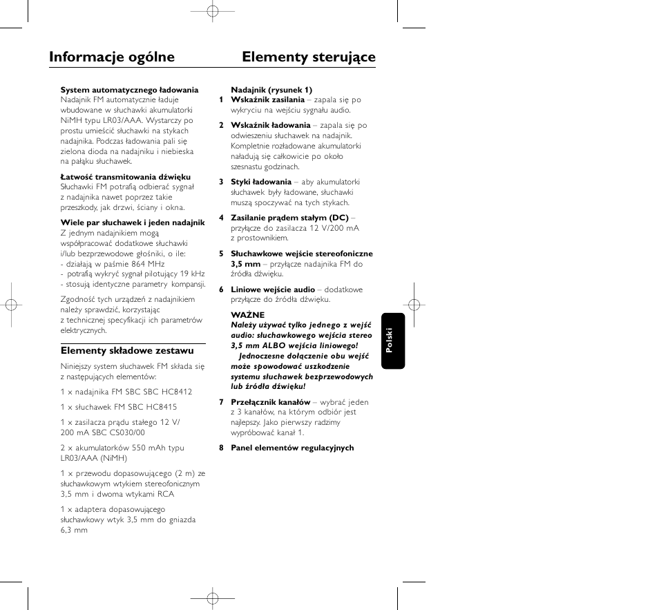 Informacje ogólne elementy sterujące | Philips HC8410 User Manual | Page 101 / 134