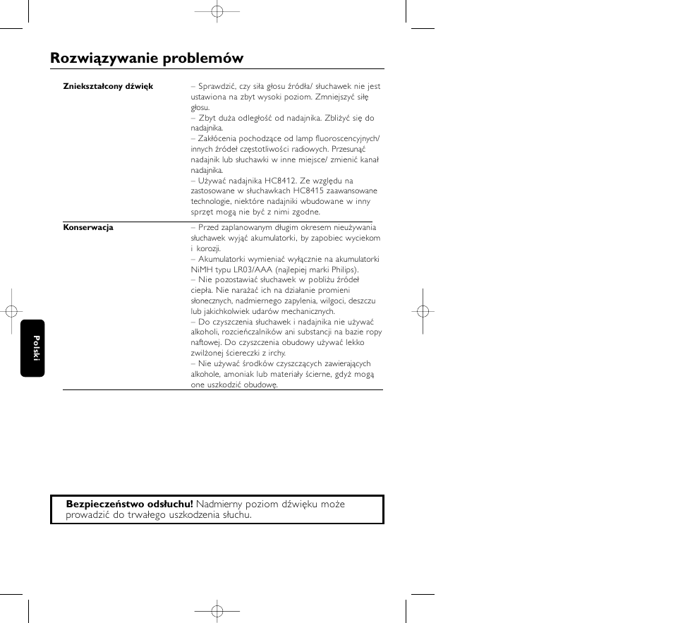 Rozwiązywanie problemów | Philips HC8410 User Manual | Page 106 / 134