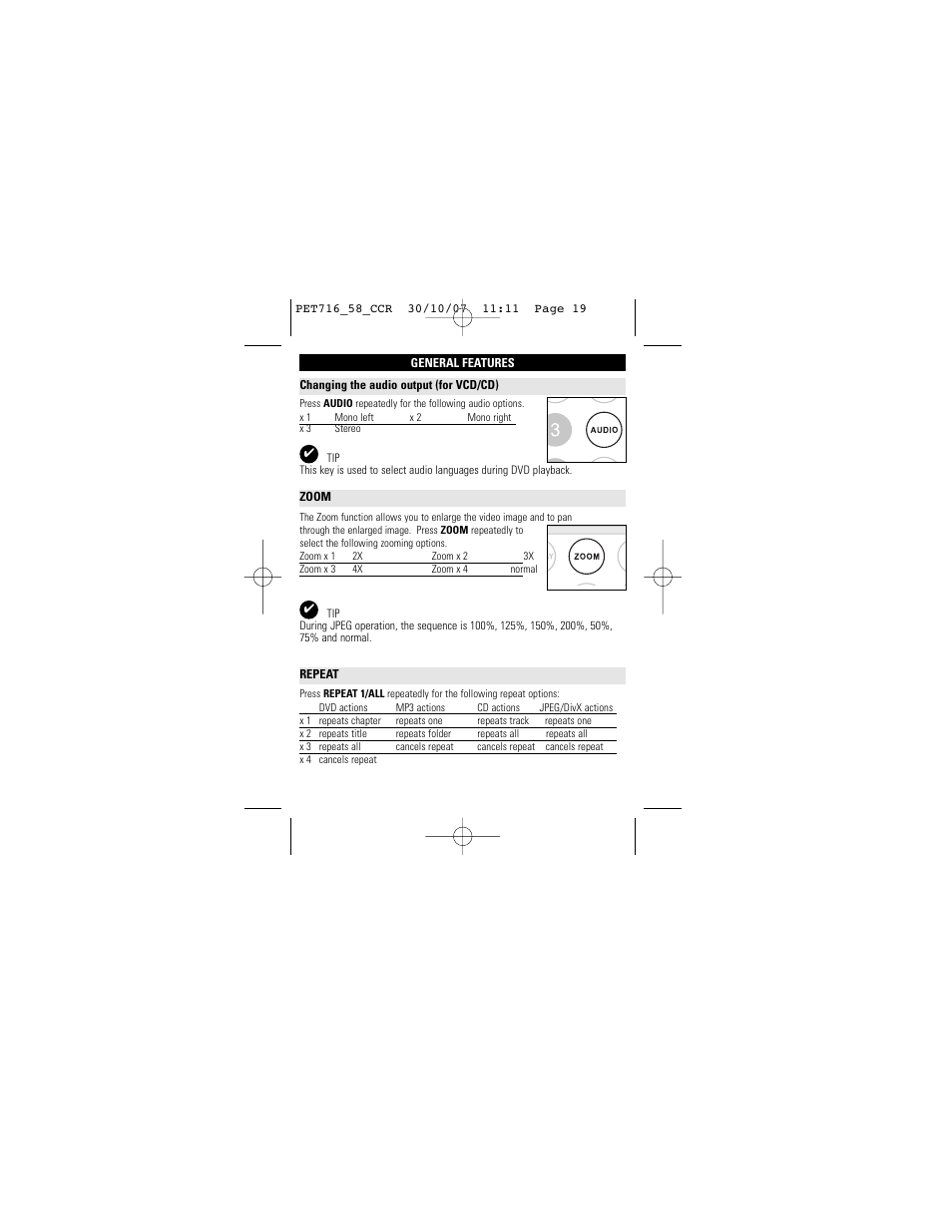 Philips PET716/58 User Manual | Page 19 / 30