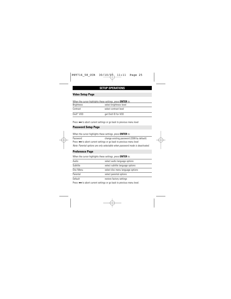 Philips PET716/58 User Manual | Page 25 / 30