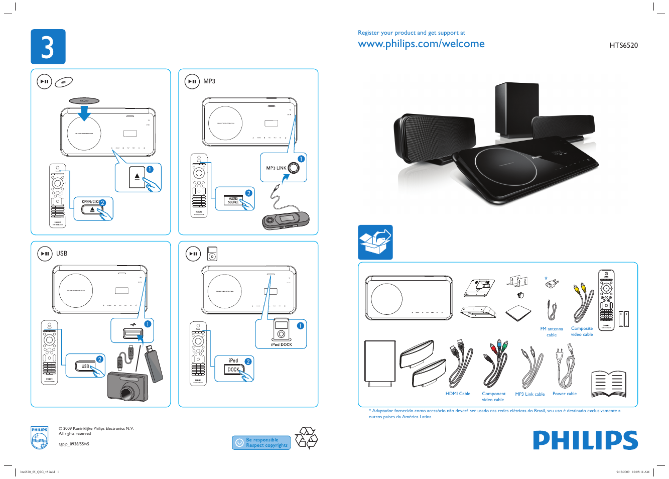 Philips HTS6520/55 User Manual | 2 pages
