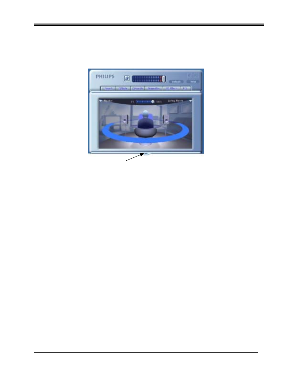 Details of compact control panel, Master volume, Mute | Resize, Close | Philips DYNAMIC EDGE PSC604 User Manual | Page 18 / 39