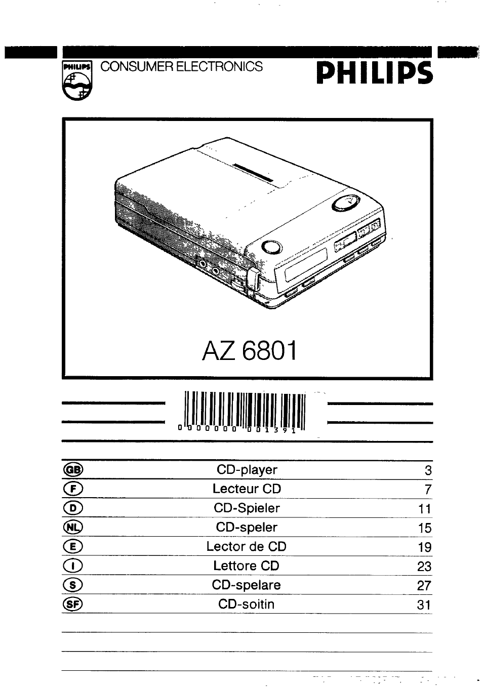 Philips AZ 6801 User Manual | 12 pages