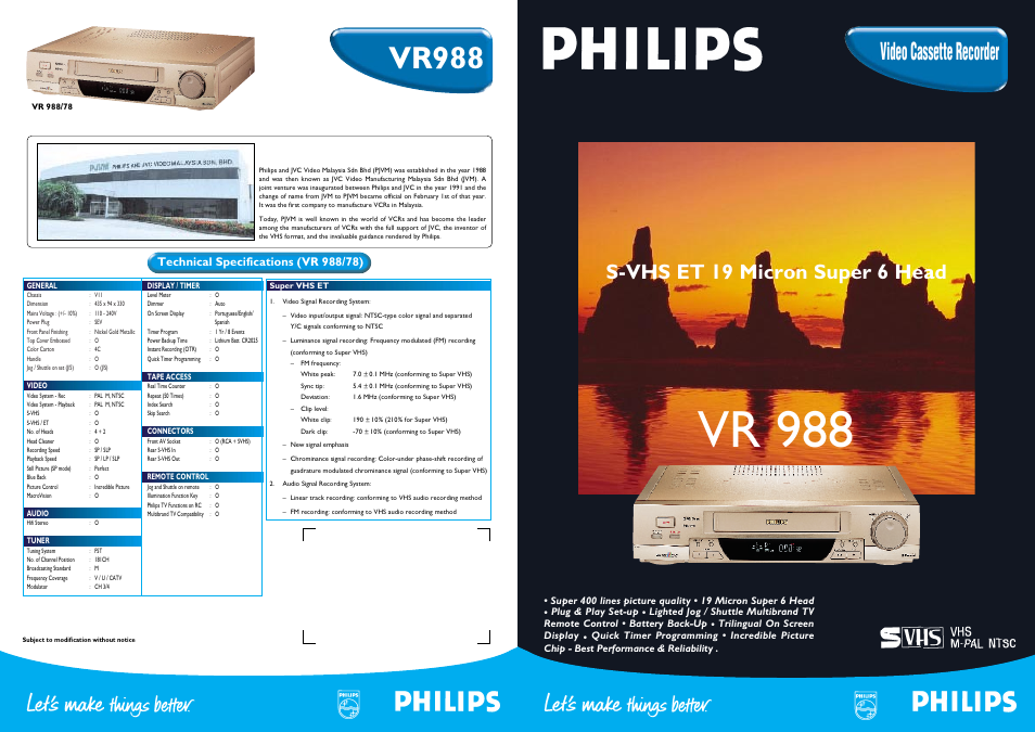 Philips VR 978 User Manual | 2 pages