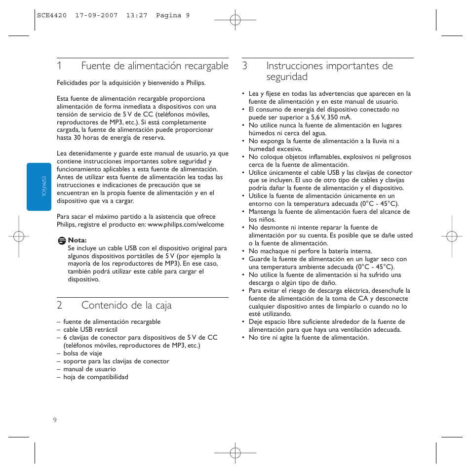 Philips SCE4420 User Manual | Page 9 / 61