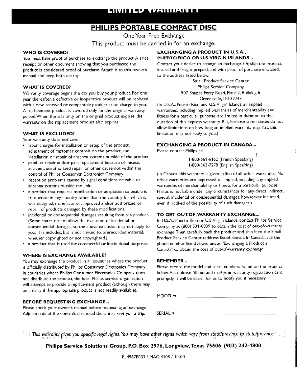 Philips portable compact disc | Philips AJ3953 User Manual | Page 14 / 36