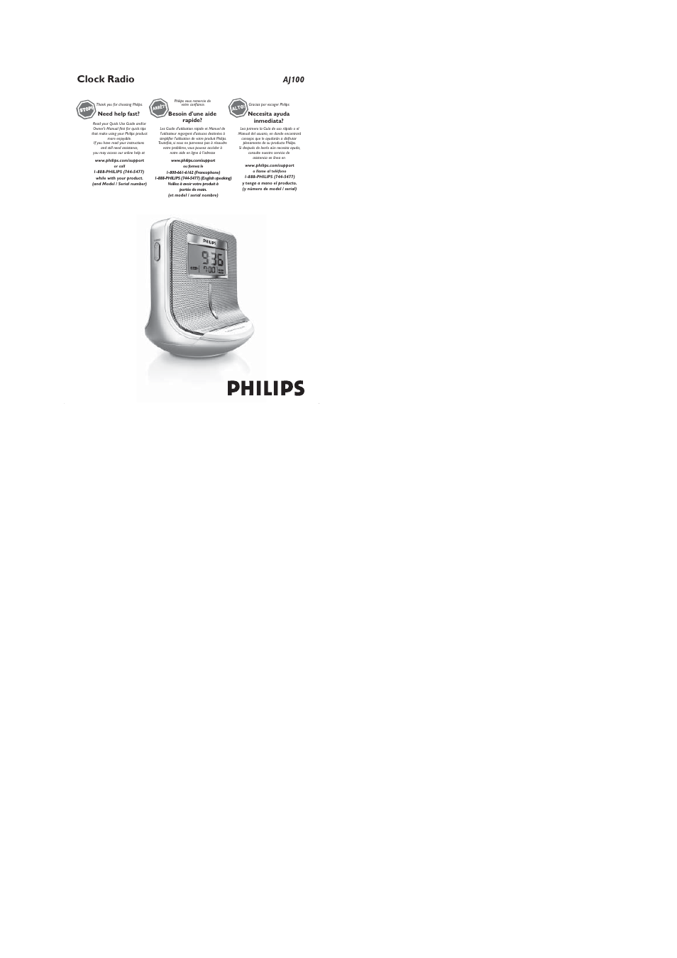 Philips AJ100/37B User Manual | 15 pages